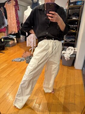 Zara High Rise Cargo Parachute Pant Stretchy